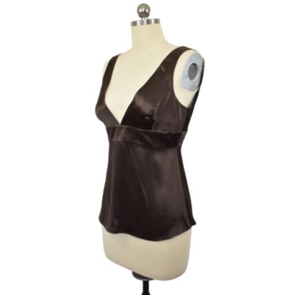 J Crew Y2K Womens Brown Silk Sleeveless Size 4 - Picture 3 of 8